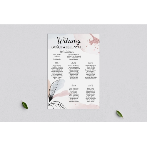 Plan stołów weselnych Watercolor Wedding - Motyw 2