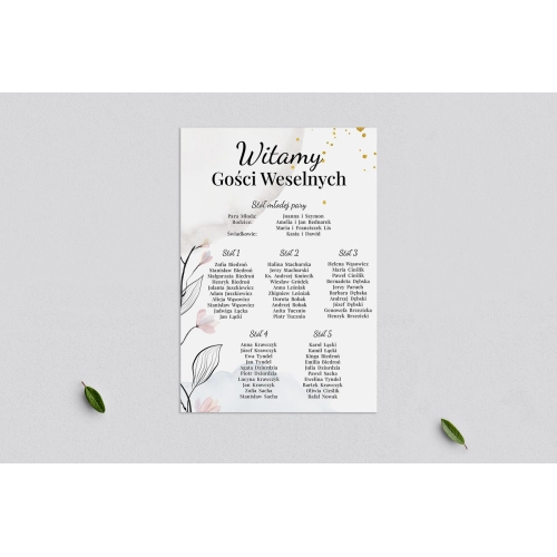 Plan stołów weselnych Watercolor Wedding - Motyw 3