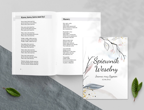 Śpiewnik Weselny - Watercolor Wedding Motyw 3
