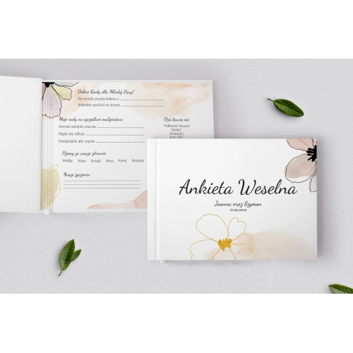 Ankieta Weselna - Watercolor Wedding Motyw 1