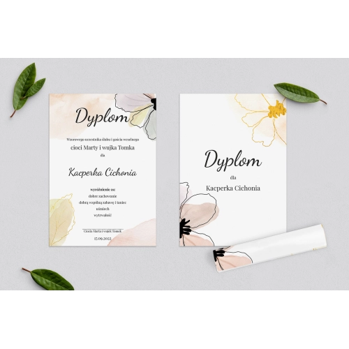 Dyplomy dla Dzieci - Watercolor Wedding Motyw 1