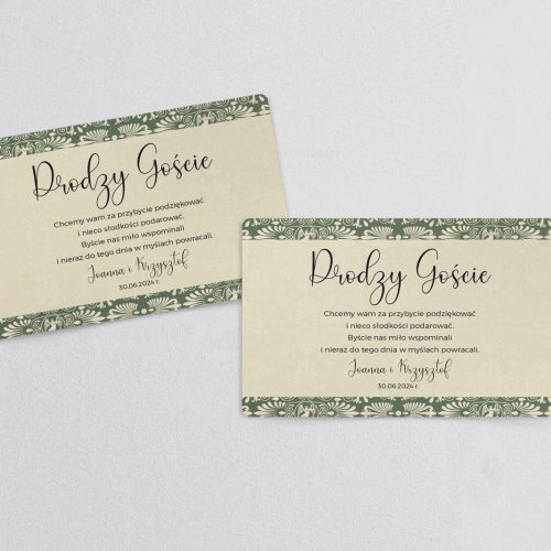 Naklejki na ciasto weselne Vintage Motyw 2