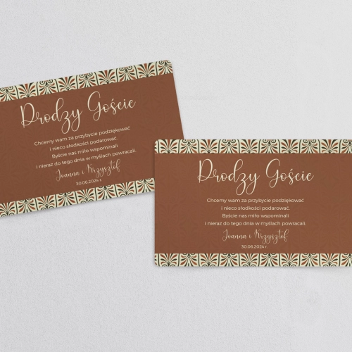 Naklejki na ciasto weselne Vintage Motyw 3