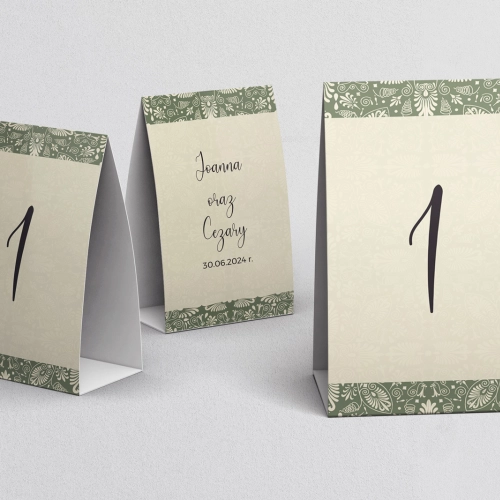 Numerki na stół Vintage Motyw 2