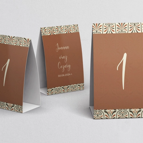 Numerki na stół Vintage Motyw 3