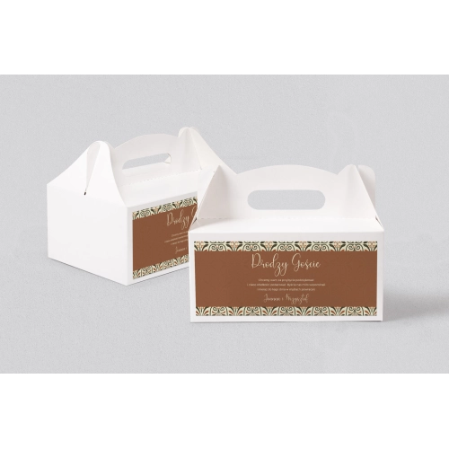 Pudełko na ciasto weselne Vintage - Motyw 3