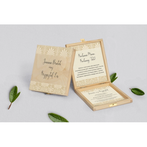 Zaproszenie dla Rodziców - naturalne Vintage Motyw 1