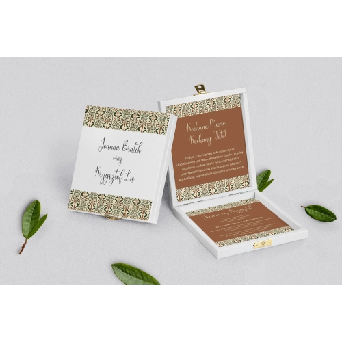 Zaproszenie dla Rodziców - białe Vintage Motyw 3