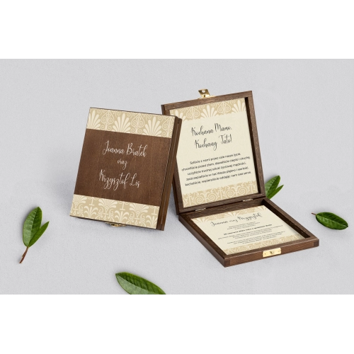 Zaproszenie dla Rodziców - brązowe Vintage Motyw 1