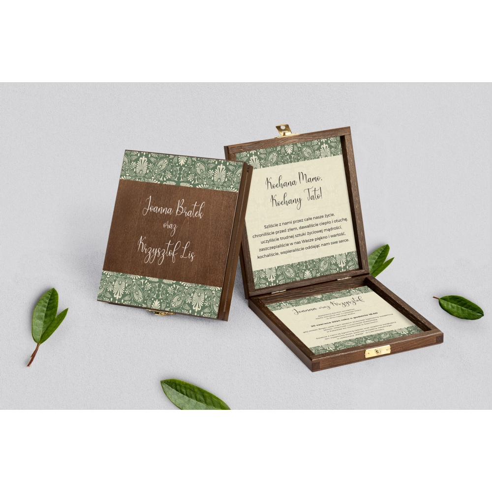 Zaproszenie dla Rodziców - brązowe Vintage Motyw 2