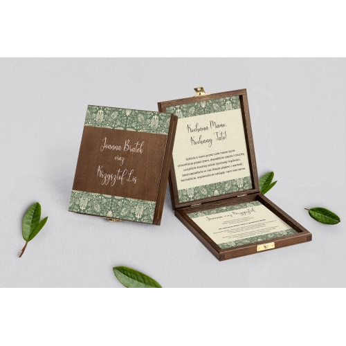 Zaproszenie dla Rodziców - brązowe Vintage Motyw 2