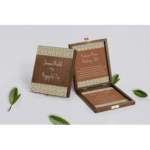 Zaproszenie dla Rodziców - brązowe Vintage Motyw 3