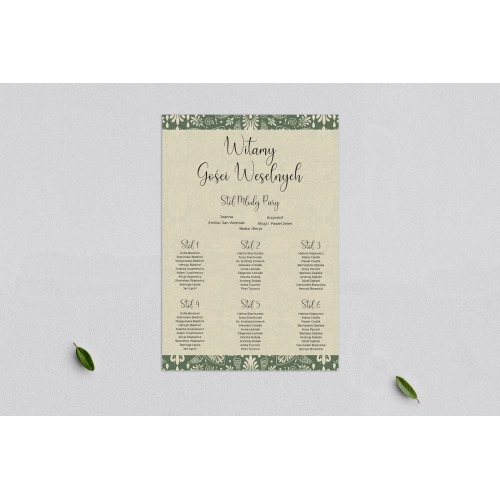 Plan stołów weselnych Vintage - Motyw 2