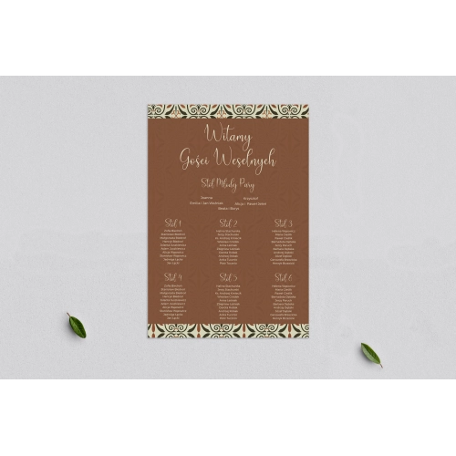 Plan stołów weselnych Vintage - Motyw 3