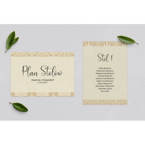Plan Stołów - Karteczka Vintage Motyw 1