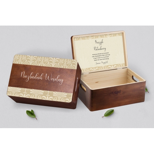 Koszyczek ratunkowy weselny brązowy - Vintage Motyw 1