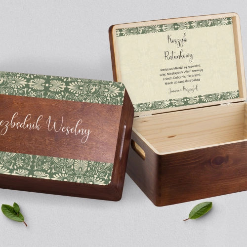 Koszyczek ratunkowy weselny brązowy - Vintage Motyw 2