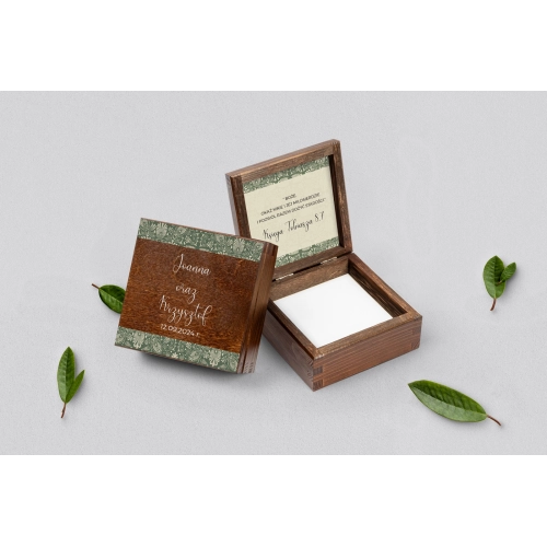 Pudełko na obrączki brązowe - Vintage Motyw 2