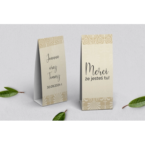 Podziękowanie Merci - Pudełeczko Vintage Motyw 1