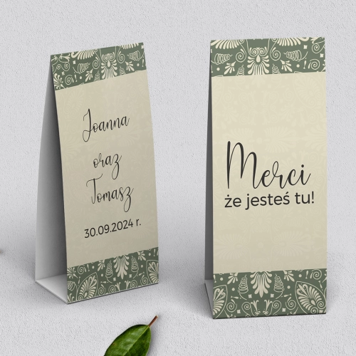 Podziękowanie Merci - Pudełeczko Vintage Motyw 2