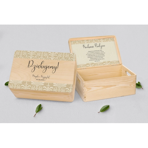 Skrzyneczka dla Rodziców - naturalna Vintage Motyw 1