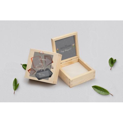 Pudełko na obrączki naturalne - Butterflies Motyw 3