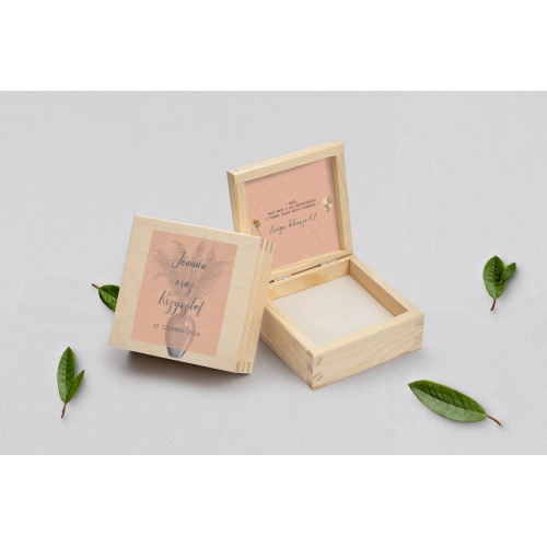 Pudełko na obrączki naturalne - Butterflies Motyw 4