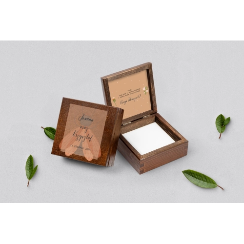 Pudełko na obrączki brązowe - Butterflies Motyw 2