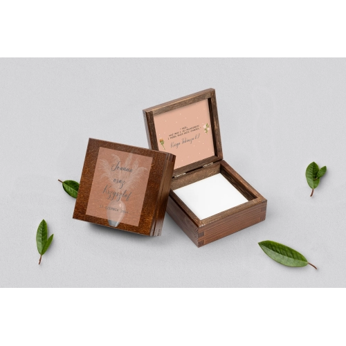 Pudełko na obrączki brązowe - Butterflies Motyw 4