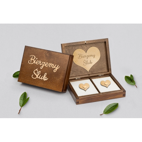 Pudełko na obrączki prostokątne brązowe - Butterflies - Motyw 2