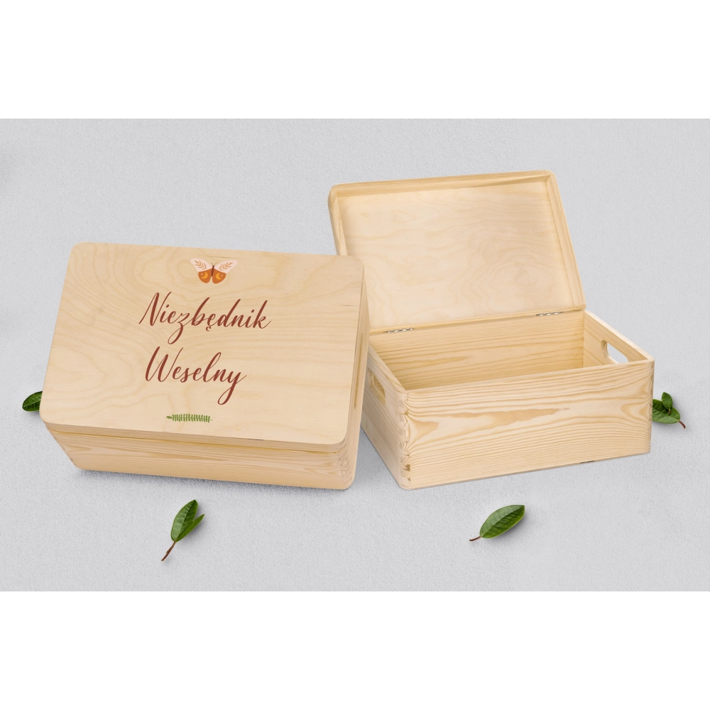 Koszyczek ratunkowy weselny naturalny - Butterflies - Motyw 1