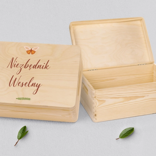 Koszyczek ratunkowy weselny naturalny - Butterflies - Motyw 1