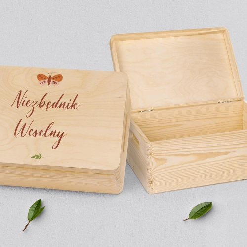 Koszyczek ratunkowy weselny naturalny - Butterflies - Motyw 2