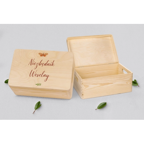 Koszyczek ratunkowy weselny naturalny - Butterflies - Motyw 4