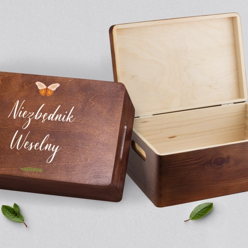 Koszyczek ratunkowy weselny brązowy - Butterflies - Motyw 1