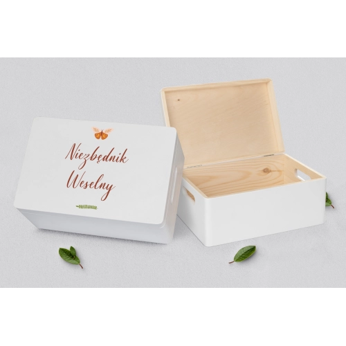 Koszyczek ratunkowy weselny biały - Butterflies - Motyw 1