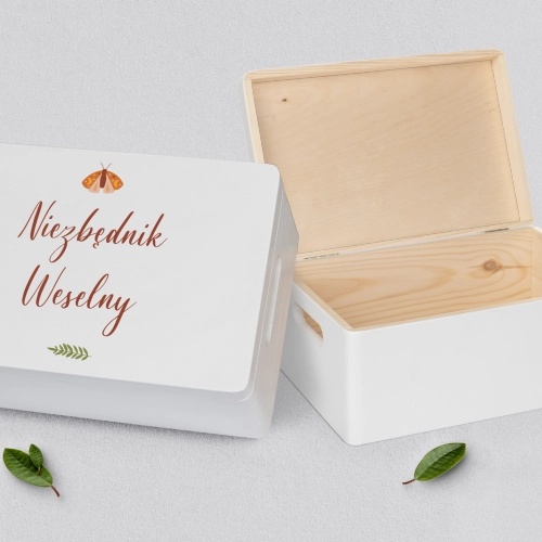 Koszyczek ratunkowy weselny biały - Butterflies - Motyw 3