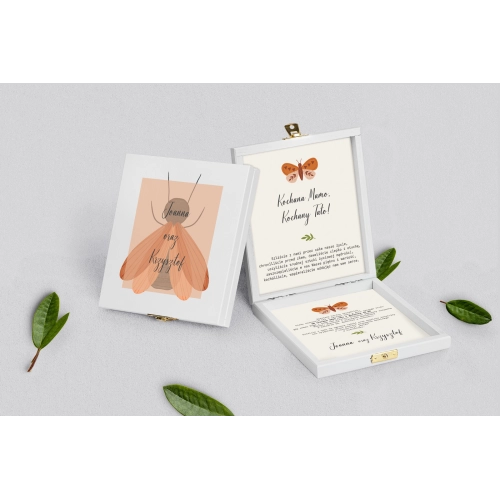 Zaproszenie dla Rodziców - białe Butterflies - Motyw 2