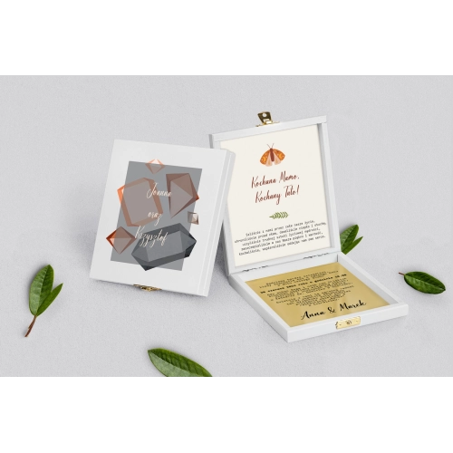 Zaproszenie dla Rodziców - białe Butterflies - Motyw 3