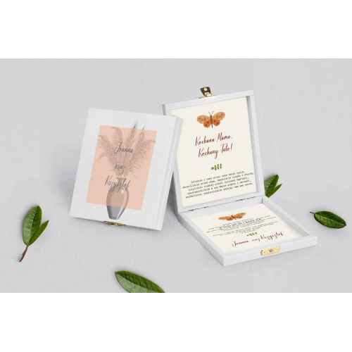 Zaproszenie dla Rodziców - białe Butterflies - Motyw 4