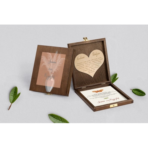 Zaproszenie dla Rodziców - brązowe Butterflies - Motyw 4