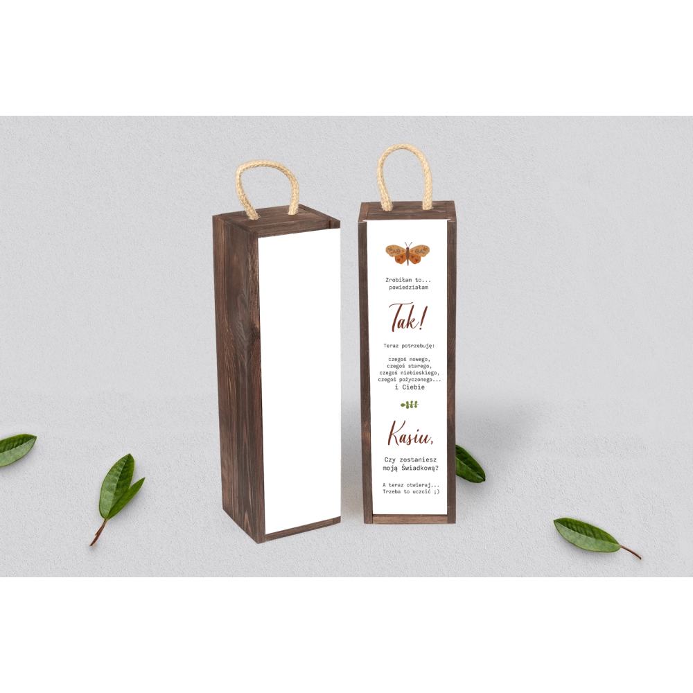 Prośba o&nbsp;Świadkowanie - SNW Akryl brązowa Butterflies - Motyw 4