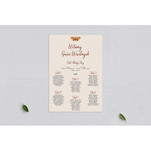 Plan stołów weselnych Butterflies - Motyw 4