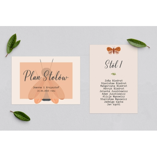 Plan Stołów - Karteczka Butterflies - Motyw 2