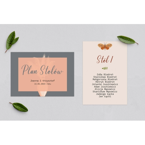 Plan Stołów - Karteczka Butterflies - Motyw 4