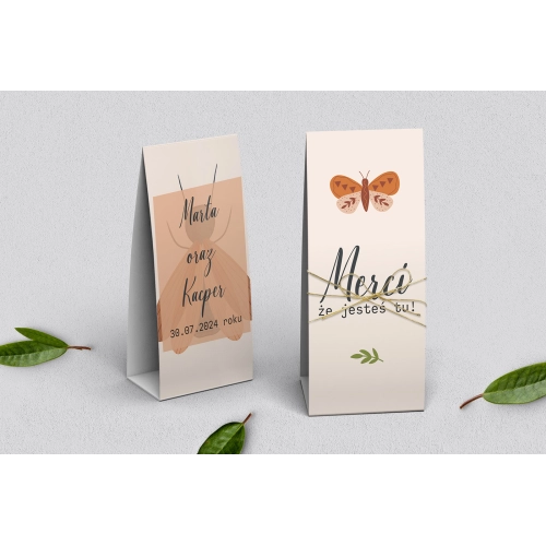 Podziękowanie Merci - Pudełeczko Butterflies - Motyw 2