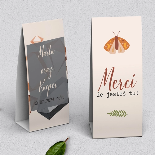 Podziękowanie Merci - Pudełeczko Butterflies - Motyw 3