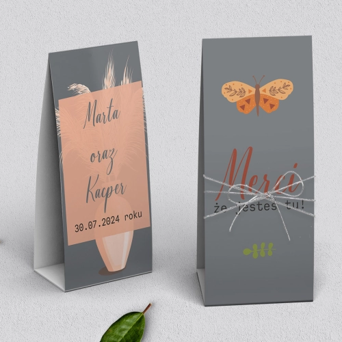 Podziękowanie Merci - Pudełeczko Butterflies - Motyw 4