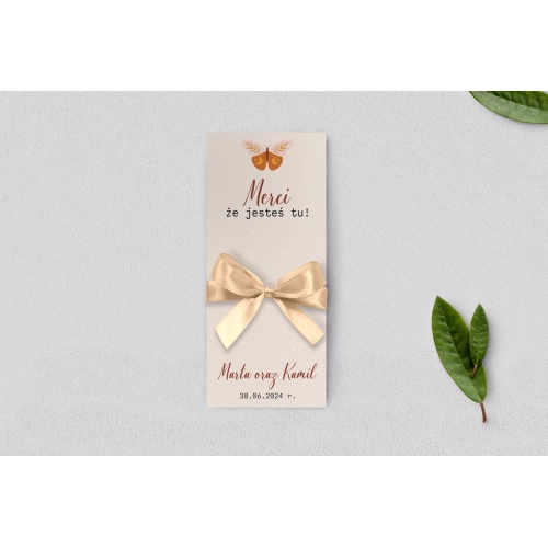 Podziękowanie Merci - Karteczka Butterflies - Motyw 1