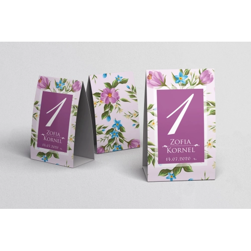 Numerki na stół Kwiatowe Pole Motyw 2